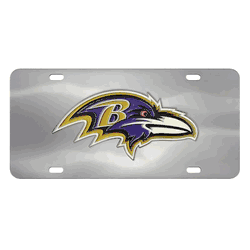 Baltimore Ravens 3D Stainless Steel License Plate