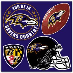 Baltimore Ravens 4 Piece Magnet Set