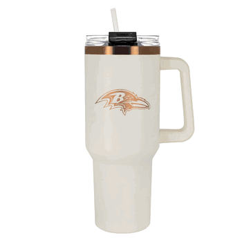 Baltimore Ravens 40oz Crème and Copper Colossus Travel Mug with Straw