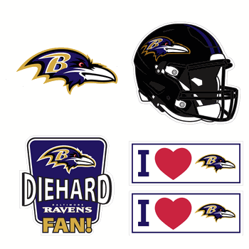 Baltimore Ravens 5 pack of 4 inch Decals