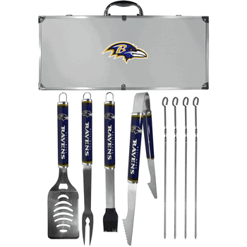 Baltimore Ravens 8 pc Logo BBQ Set
