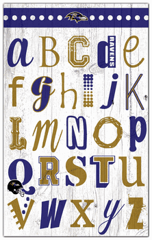 Baltimore Ravens Alphabet 11x19 Sign
