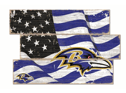 Baltimore Ravens American Flag 3 Plank