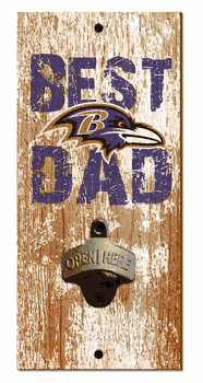 Baltimore Ravens Best Dad Bottle Opener  Wood Sign