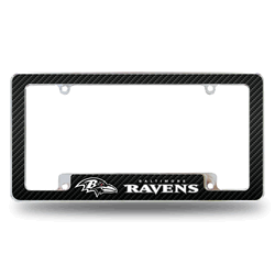 Baltimore Ravens Black 12" x 6" Chrome All Over Automotive License Plate Frame