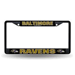 Baltimore Ravens  Black Chrome Frame with Plastic Inserts 12" x 6" Car/Truck Auto Accessory