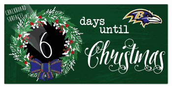Baltimore Ravens Chalk Christmas Countdown 6x12 Sign