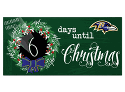 Baltimore Ravens Chalk Christmas Countdown 6x12 Sign