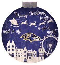 Baltimore Ravens Christmas Village 12in Wall Art