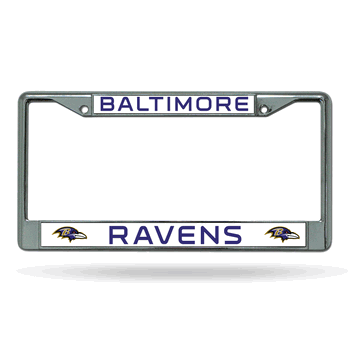 Baltimore Ravens Standard Chrome Frame with Plastic Inserts 12