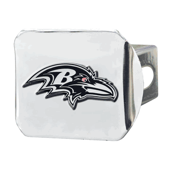 Baltimore Ravens Chrome Metal Hitch Cover with Chrome Metal 3D Emblem