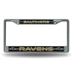 Baltimore Ravens Classic 12" x 6" Silver Bling Chrome Car/Truck/SUV Auto Accessory