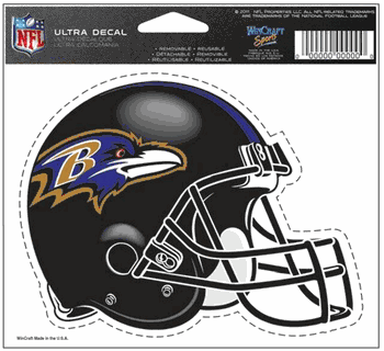 Baltimore Ravens Decal 5x6 Ultra Color Helmet Design