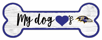 Baltimore Ravens Dog Bone 6x12 Sign