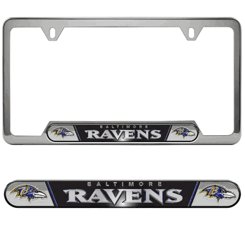 Baltimore Ravens Embossed License Plate Frame, 6.25in x 12.25in
