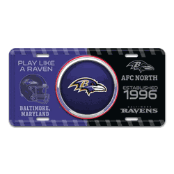 Baltimore Ravens Embossed Metal License Plate