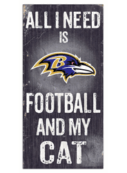 Baltimore Ravens Football and My Cat 6x12 Sign