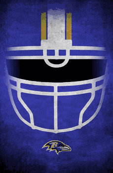 Baltimore Ravens Ghost Helmet 17x26