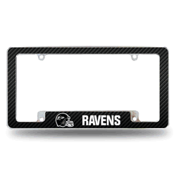 Baltimore Ravens Helmet Logo 12" x 6" Chrome All Over Automotive License Plate Frame for Car/Truck/SUV