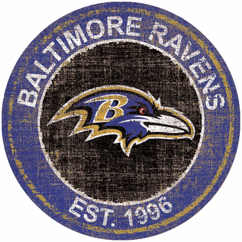 Baltimore Ravens Heritage Logo Round Sign Sign