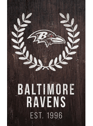 Baltimore Ravens Laurel Wreath 11x19 Sign