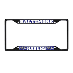 Baltimore Ravens Metal License Plate Frame Black Finish