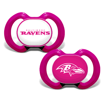 Baltimore Ravens Pacifier 2-Pack - Pink