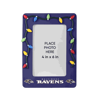 Baltimore Ravens Picture Frame with Holiday Lights