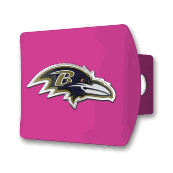 Baltimore Ravens Pink Metal Hitch Cover with  3D Color Emblem