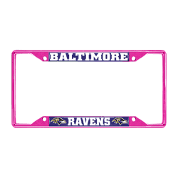 Baltimore Ravens Pink Metal License Plate Frame - 6.25"x12.25"