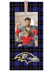 Baltimore Ravens Plaid Clothespin 6x12 Sign