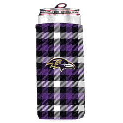 Baltimore Ravens Plaid Insulated Slim Can Sleeve