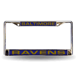Baltimore Ravens Purple 12" x 6" Laser Cut Chrome Frame