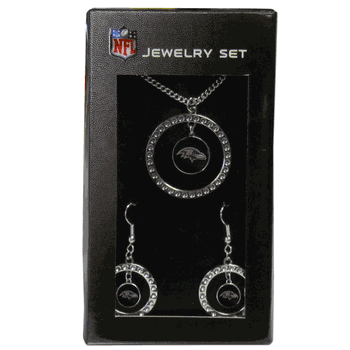 Baltimore Ravens Rhinestone Hoop Jewelry Set