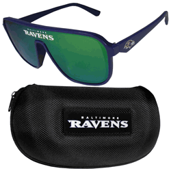 Baltimore Ravens Shield Sunglasses with Case