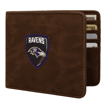 Baltimore Ravens Shield Wallet - Brown