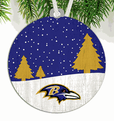 Baltimore Ravens Snow Scene Ornament