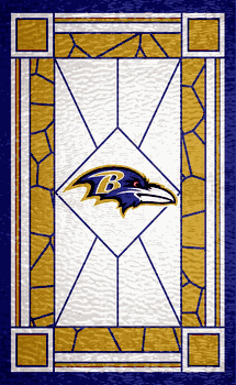 Baltimore Ravens Stained Glass 11x19 Wood Sign
