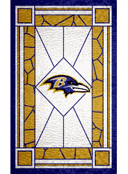 Baltimore Ravens Stained Glass 11x19 Wood Sign