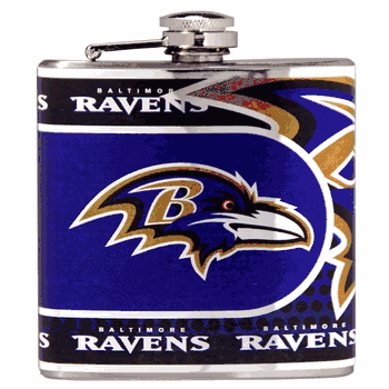 Baltimore Ravens Stainless Steel 6 oz. Flask with Metallic Graphics