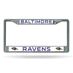 Baltimore Ravens Standard Chrome Frame with Plastic Inserts 12" x 6" Car/Truck Auto Accessory
