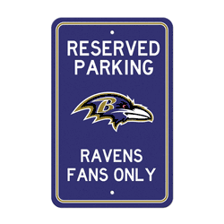 Baltimore Ravens Team Color Reserved Parking Sign Dcor 18in. X 11.5in. Lightweight