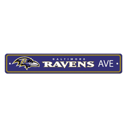 Baltimore Ravens Team Color Street Sign Dcor 4in. X 24in. Lightweight