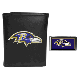 Baltimore Ravens Tri-fold Wallet & Color Money Clip