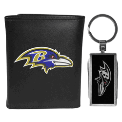 Baltimore Ravens Tri-fold Wallet & Multitool Key Chain, Black