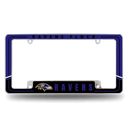Baltimore Ravens Two-Tone 12" x 6" Chrome All Over Automotive License Plate Frame