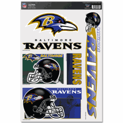 Baltimore Ravens Ultra Decal 11in x 17in Multi Logo