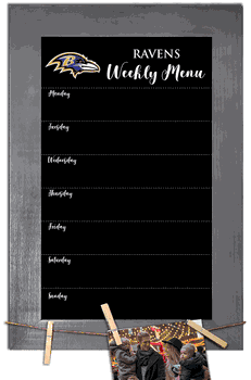Baltimore Ravens Weekly Chalkboard with frame & clothespins 11x19 Sign