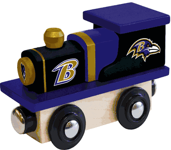 Baltimore Ravens Wood Train Engine