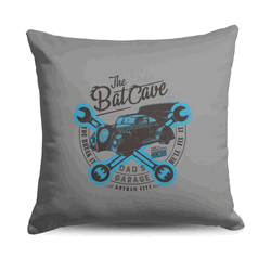 Batman Dad's Batcave Throw Pillow 18x18 Inches